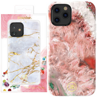 Kingxbar Agate Series eleganckie etui pokrowiec z nadrukiem agat iPhone 12 mini czerwony