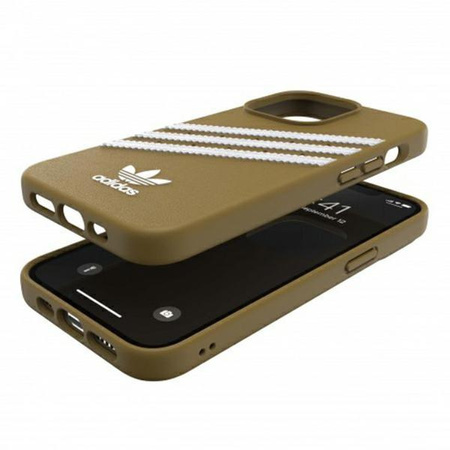 Etui Adidas OR Moulded PU na iPhone 13 Pro / 13 beżowo-złoty/beige-gold 47806