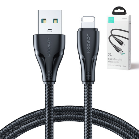 Joyroom kabel USB - Lightning 2.4A Surpass Series 2 m czarny (S-UL012A11)