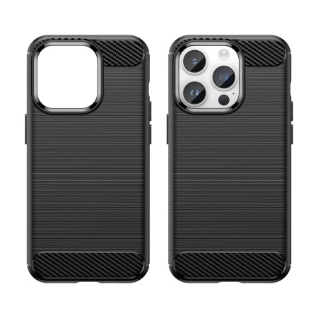 Carbon Case etui iPhone 14 Pro elastyczny żelowy pokrowiec na tył plecki czarny