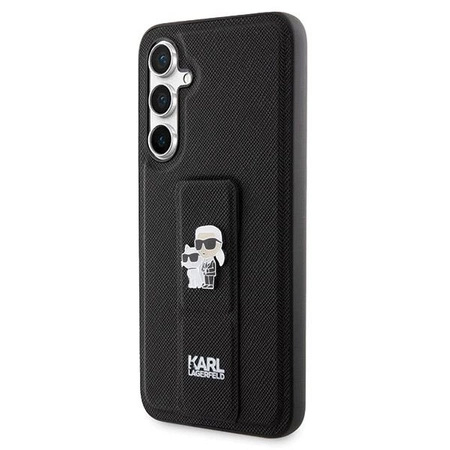 Etui Karl Lagerfeld Gripstand Saffiano Karl&Choupette Pins na Samsung Galaxy S23 FE - czarne