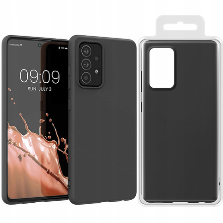 Silicone Case elastyczne silikonowe etui pokrowiec Samsung Galaxy A22 4G czarny