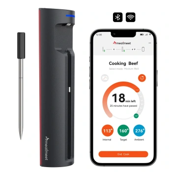 Termometr kuchenny Meatmeet Pro smart aplikacja Bluetooth grill piekarnik wędzarnia - czarny