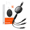 MCDODO KABEL USB 3W1 ZWIJANY USB-C LIGHTNING MICRO USB TYP C PŁASKI 1M