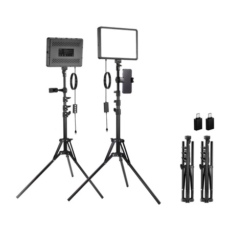 Zestaw studyjny Neewer BP300 dwie lampy LED + statywy + uchwyty do telefonu