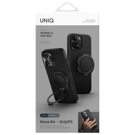 UNIQ etui Keva Air iPhone 16 Pro Max     6.9 Magclick Charging czarny/carbon black