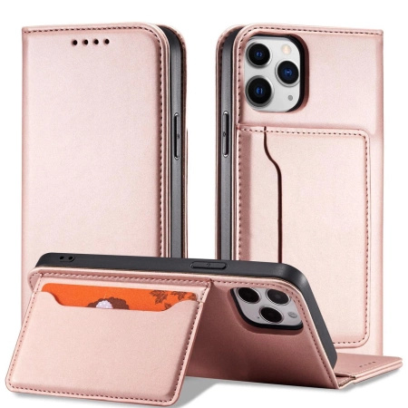 HURTEL ETUI DO IPHONE 12 PRO MAGNET CARD CASE POKROWIEC PORTFEL Z PODSTAWKĄ