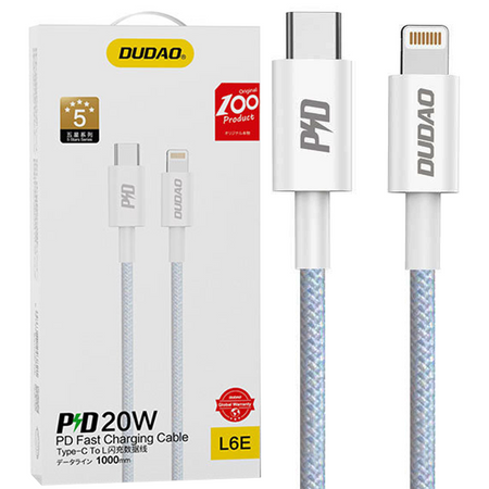 Dudao L6E kabel USB Typ C - Lightning PD 20W 1m biały (L6E)