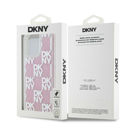 DKNY POKROWIEC HARDCASE LIQUID GLITTER DO IPHONE 15 PRO MAX 6.7 Z MULTILOGO
