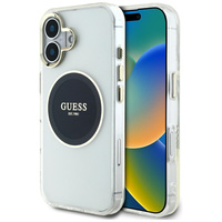 GUESS ETUI POKROWIEC DO IPHONE 16 DO MAGSAFE LOGO METALOWE OKRĘG ZŁOTE