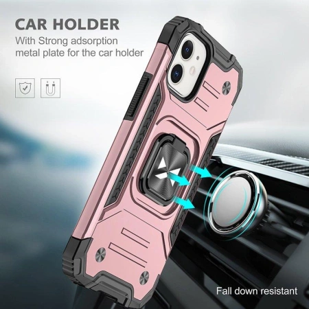 WOZINSKY ETUI RING ARMOR DO IPHONE 14 PANCERNY POKROWIEC MAGNETYCZNY ZŁOTY