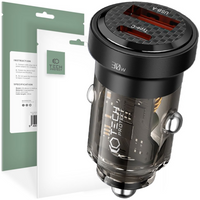 TECH-PROTECT ŁADOWARKA CAR CHARGER 2 PORTY DO USB PD30W QC3.0 DO TELEFONÓW