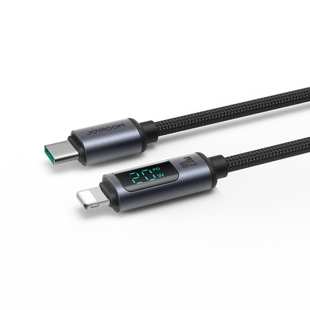 Kabel Lightning - USB C 20W 1.2m z wyświetlaczem LED Joyroom S-CL020A16 - czarny