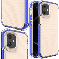 Spring Armor żelowy elastyczny pancerny pokrowiec z kolorową ramką do iPhone 12 mini niebieski