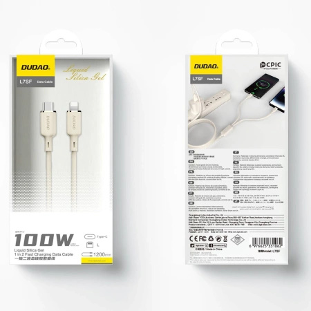DUDAO KABEL USB-C DO LIGHTNING 100W 1.2M DO ŁADOWANIA IPHONE 11 12 13 14 15