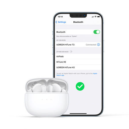 Bezprzewodowe słuchawki Bluetooth 5.2 TWS ANC Ugreen HiTune T3 Active WS106 - białe