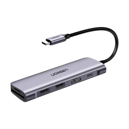 UGREEN ADAPTER 6W1 USB-C HDMI 2X USB-A 3.0 DO MACBOOKA IPHONE CZYTNIK SD TF