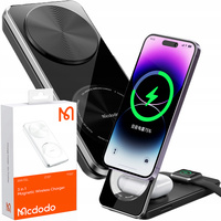 Stacja Dokująca 3w1 QI do iPhone, Airpods, Watch, czarna, McDodo