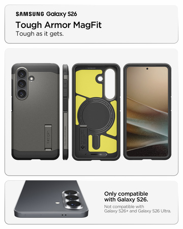 Spigen Tough Armor MagSafe, gunmetal - Samsung Galaxy S26