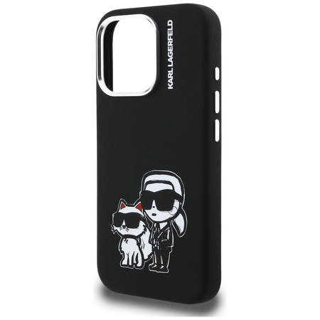 Etui Karl Lagerfeld Silicone             Karl&Choupette Sketch MagSafe do iPhone 16 Pro Max czarny