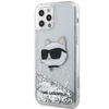 Etui Karl Lagerfeld KLHCP12MLNCHCS na iPhone 12/ 12 Pro - srebrne Glitter Choupette Head