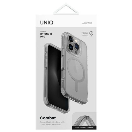 UNIQ ETUI COMBAT DO IPHONE 16 PRO MAGCLICK CHARGING SZARY OCHRONA ZATRZASK