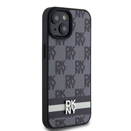 DKNY POKROWIEC HARDCASE DO IPHONE 14 15 136.1 SKÓRZANY MONO PATTERN STRIPES