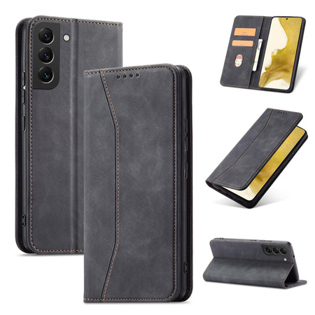 Magnet Fancy Case etui Samsung Galaxy S23 Ultra pokrowiec z klapką portfel podstawka czarne