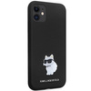 Etui Karl Lagerfeld KLHCN61SMHCNPK na iPhone 11 / Xr - czarne Silicone C Metal Pin