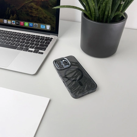 HURTEL ETUI GLITTER CASE DO IPHONE 16 PRO DO MAGSAFE TELEFON Z BROKATOWĄ