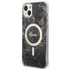 Guess zestaw ładowarka MagSafe + etui do iPhone 14 Plus 6,7" czarne Marble (GUBPP14MHMEACSK)