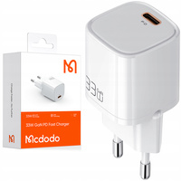 Ładowarka do telefonu Mcdodo nano GaN, USB-C PD QC - 33W Biała