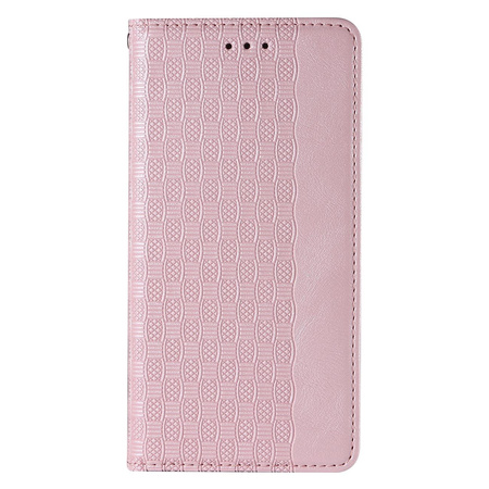 Magnet Strap Case etui do Samsung Galaxy S22 Ultra pokrowiec portfel + mini smycz zawieszka różowy