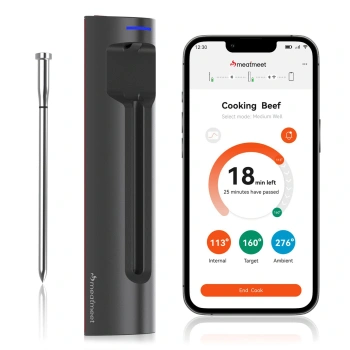 Termometr kuchenny Meatmeet S Pro z aplikacją Bluetooth/WiFi do grilla piekarnika wędzarni - szary