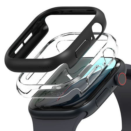 RINGKE ETUI SLIM 2-PACK DO APPLE WATCH 10 46 MM PRZEZROCZYSTY MATOWY CZARNY