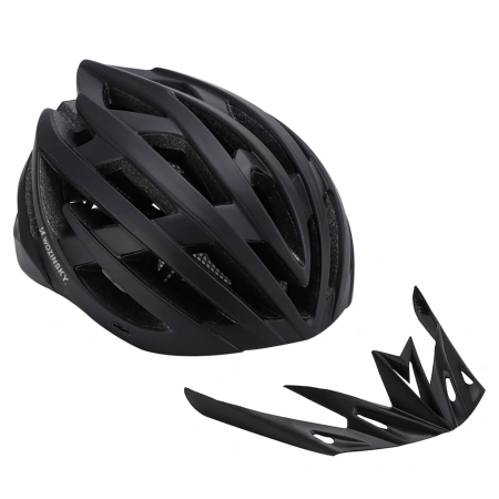Kask rowerowy MTB Wozinsky z odpinanym daszkiem i tylną lampką USB 54-57 cm - czarny