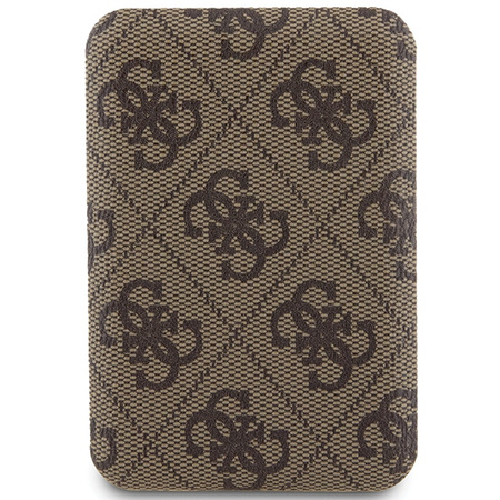 Guess Powerbank indukcyjny 15WGUPB5FP4EMGW 5000mAh brązowy/brown 4G Leather Metal Logo MagSafe