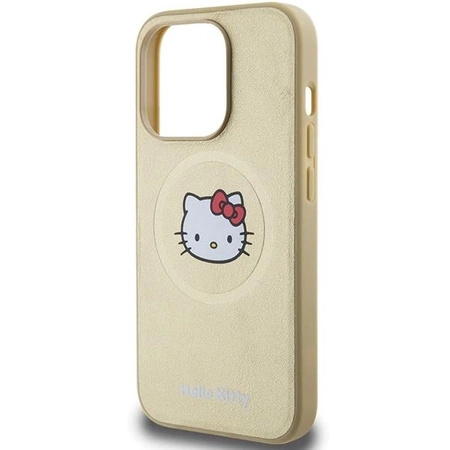 Etui Hello Kitty Leather Kitty Head MagSafe na iPhone 13 Pro / 13 - złote