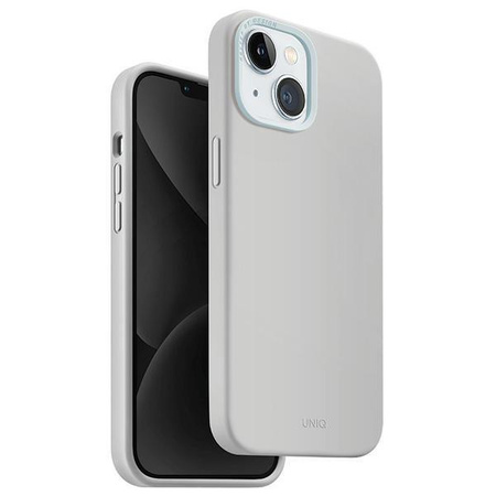 UNIQ etui Lino Hue iPhone 15 6.1" Magclick Charging jasnoszary/chalk grey