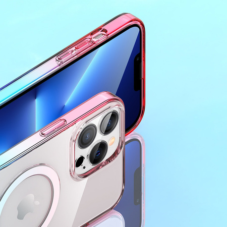 Kingxbar PQY Gradient Series magnetyczne etui do iPhone 13 Pro Max obudowa pokrowiec przezroczysty (kompatybilne z MagSafe)