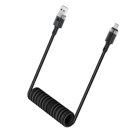 ACEFAST KABEL USB-A DO USB-C SPRĘŻYNOWY 480Mb/s 3A 1.2M DO TELEFONÓW XIAOMI