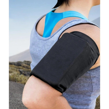 Elastyczny materiałowy armband opaska na ramię do biegania fitness L różowa