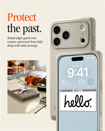 Spigen Classic LS MagSafe, stone - iPhone 17 Pro