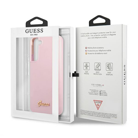 Guess GUHCS22MLSLMGLA S22+ S906 lawenda/lavender hardcase Silicone Script Metal Logo