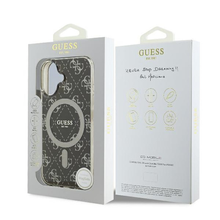 GUESS POKROWIEC HARDCASE DO IPHONE 16 6.1 DO MAGSAFE Z 4G BACKGROUND IML