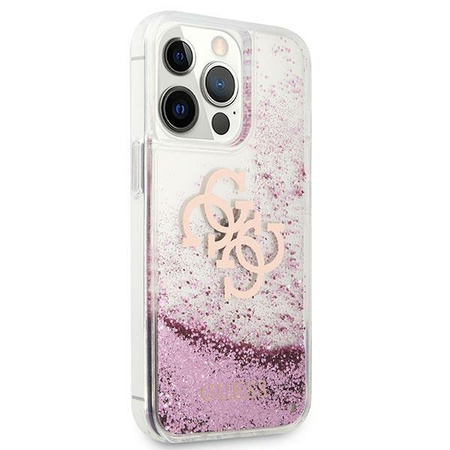 GUESS ETUI HARDCASE DO IPHONE 13 PRO MAX 6,7 ZŁOTY LIQUID GLITTER OPÓŹNIONE