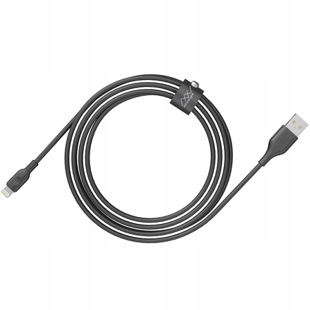 INNOSTYLE JAZZY KABEL USB LIGHTNING MFI SZYBKIEGO ŁADOWANIA DO IPHONE KEVLAR 2M CZARNY