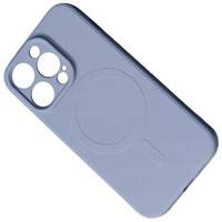 Silikonowe magnetyczne etui iPhone 14 Plus Silicone Case Magsafe - szaroniebieskie