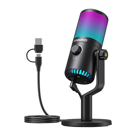 MAONO MIKROFON GAMINGOWY DM30RGB DO KOMPUTER LAPTOP STREAMING PODŚWIETLENIE