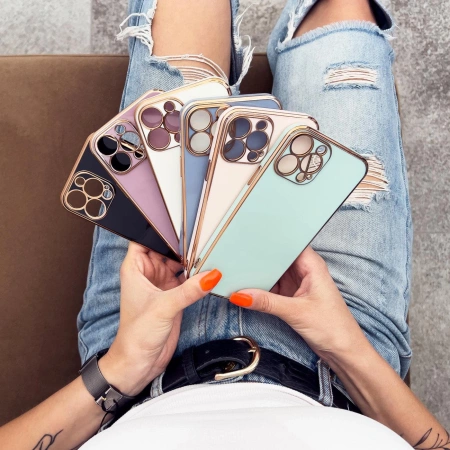 HURTEL ETUI DO XIAOMI REDMI NOTE 11 ŻELOWY POKROWIEC ZŁOTA RAMKA MIĘTOWY